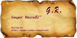 Geyer Rezső névjegykártya